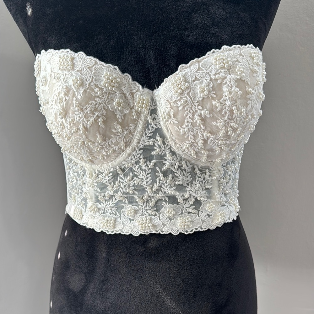 Windsor White Lace Crop Top